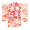 Kimono set for Hakama Gorgeous set Patterned Hair Drawstring Waist Girls Pale cherry blossoms and [KYOETSU] Shichigosan, 3-year-old, set, C, 9-piece