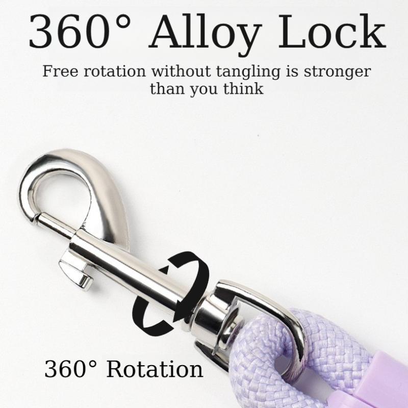 Nylon Dog Leash with Soft Sponge Handle Anti-Lost Pets Walking Lead 360°Rotating Clasp Traction Rope for Small Medium Large Dogs