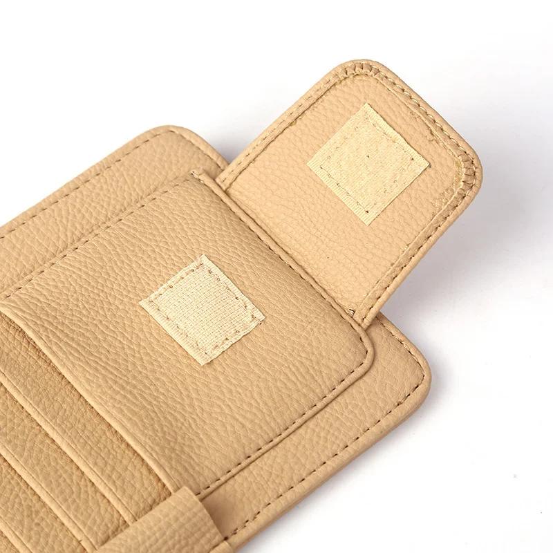 Car Sun Visor Organizer Multi-Pocket Business Card Storage Management Sunglasses Holder Visor Accessories Auto Interior