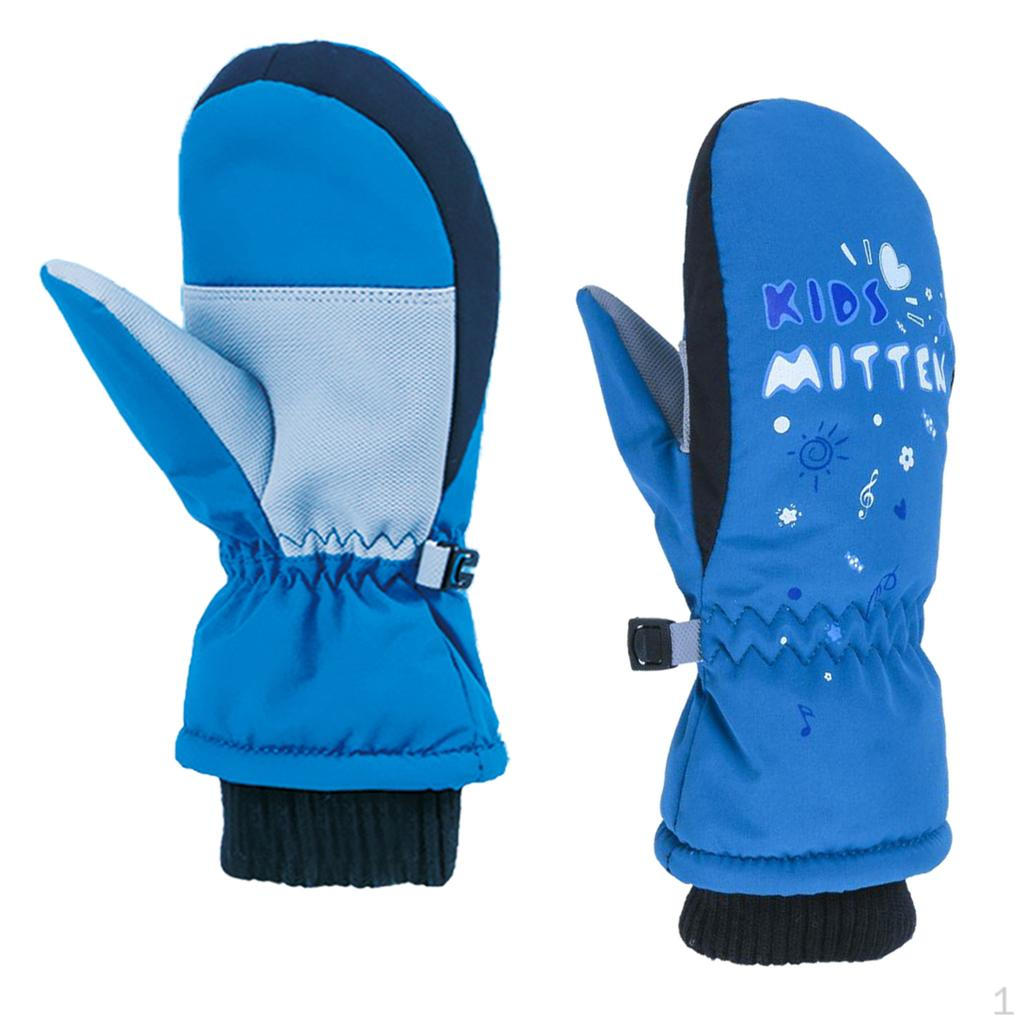 Children Outdoor Waterproof Winter Gloves Snowboard Warm Windproof for Blue S