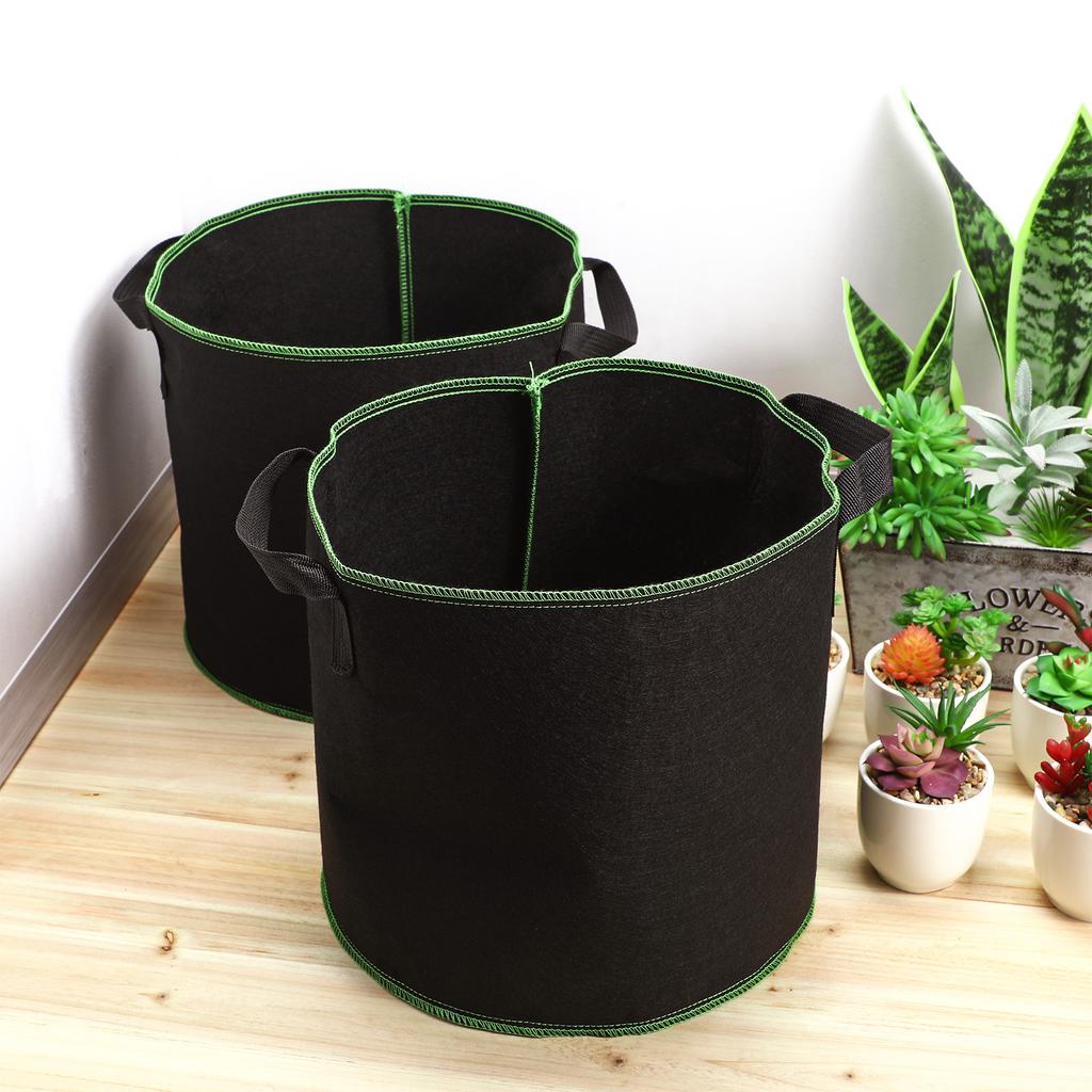 5 Pcs Plant Grow Bags Non-Woven Fabric Durable Drainage Aeration Pouch For Vegetable Flower Garden Nursery Growing Kits