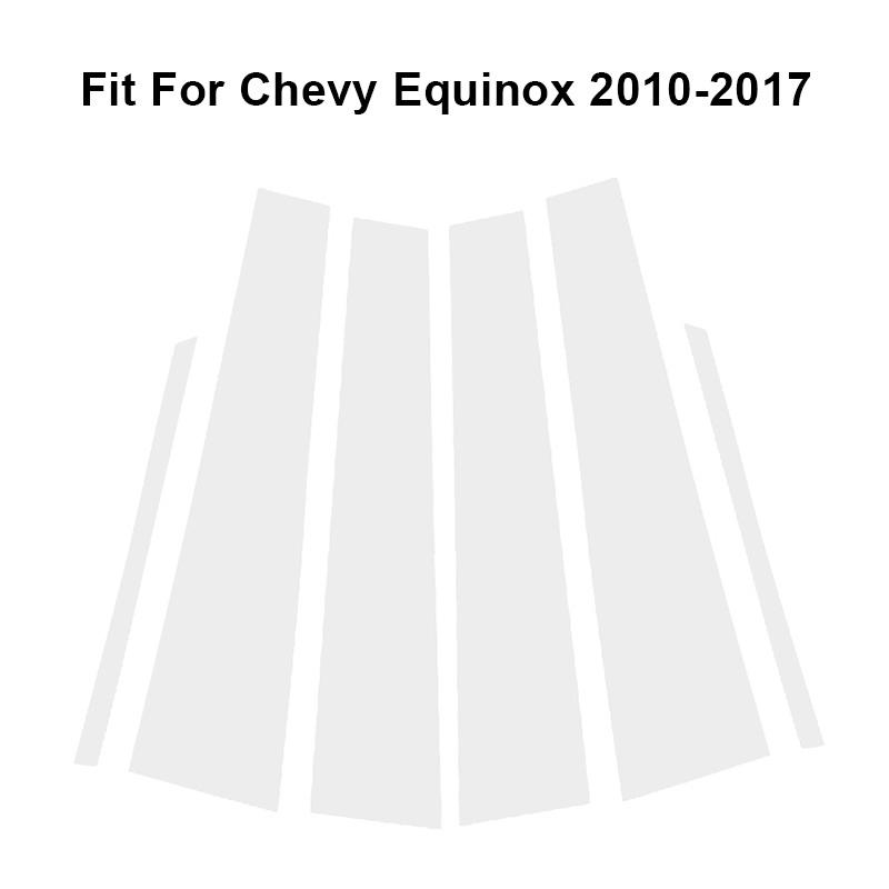 Silvery Car PC Material Pillar Post Cover Door Trim Window Molding Sticker Accessories Plate Fit For Chevy Equinox 2010-2017