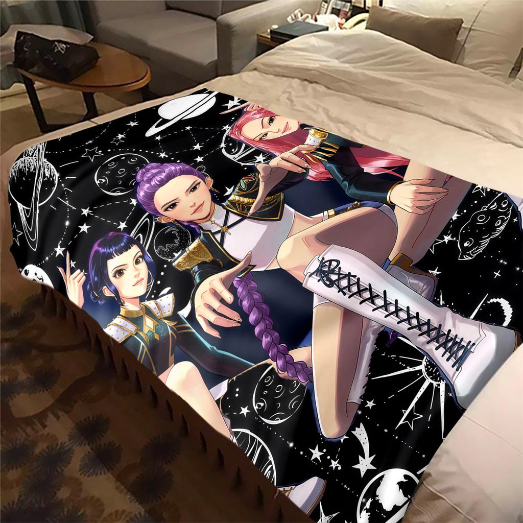 KPop Dämonenjäger Niedliche Weiche Flanelldecke, Druck für Schlafzimmer Sofas Betten, Geeignet für Reisen -HYQ14