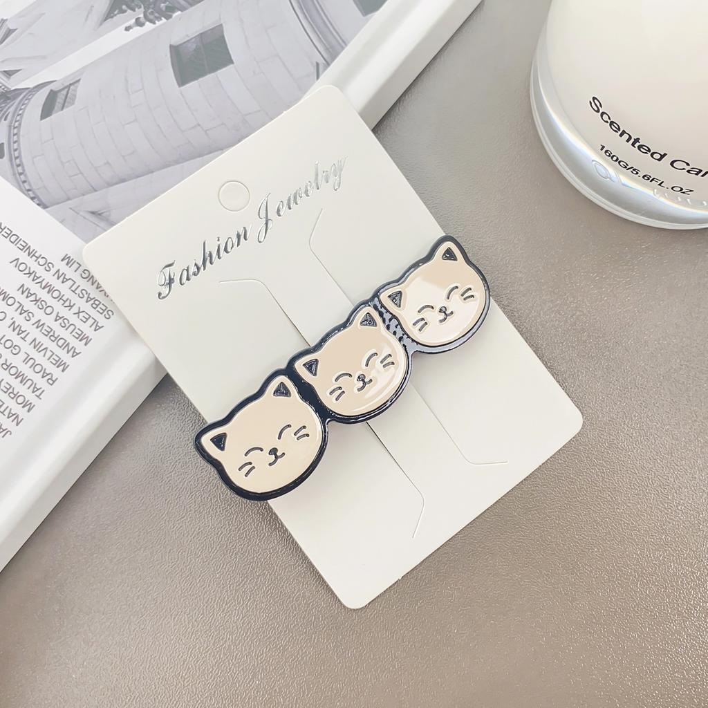 Koreanischer Haarclip, 6,5 cm, mit Essigsäure-Wassertropfen-Design, im Retro-Stil, niedlicher Katzen-Haarclip für süße Mädchen