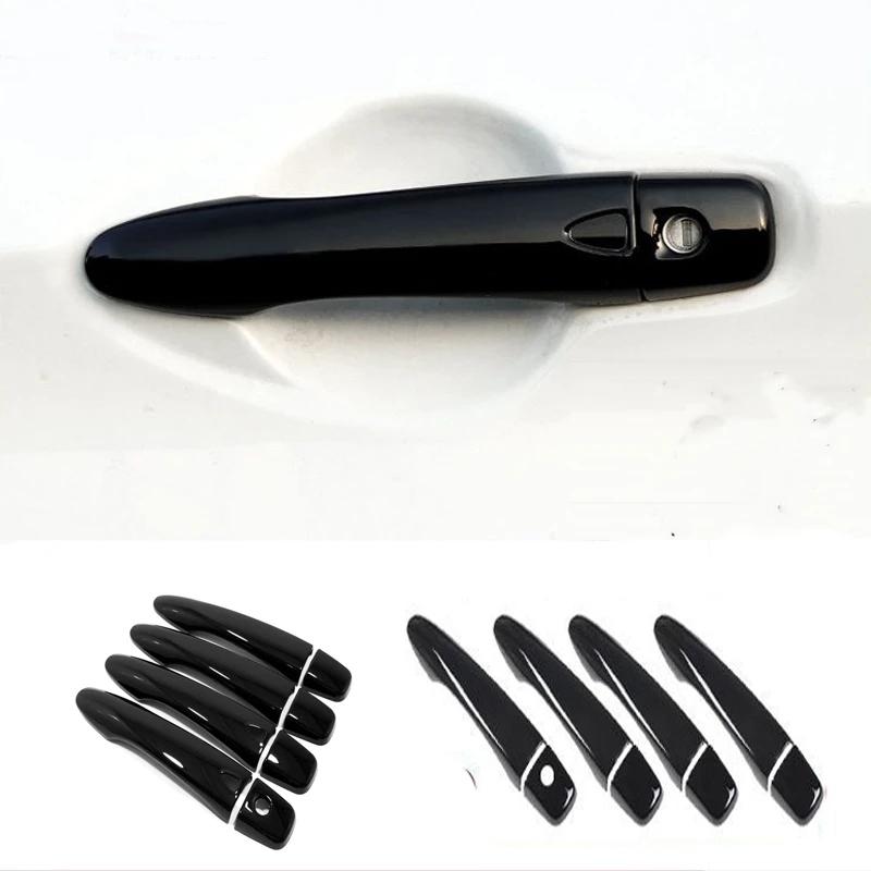 For Nissan Maxima A36 2016 2017 2018   ABS Chrome Carbon Fiber Black Door Handle Cover Sticker Car Styling Accessories