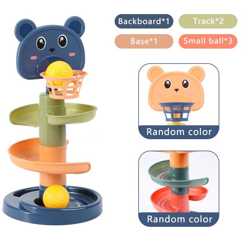 Rainbow Stacking Tower 3/5/7 Level Toy With Balls For Babies And Toddlers