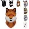 Tier Wolf Maske Cosplay Kostüm Zubehör Pelzig Kunstpelz Hund Fuchs Ganzkopf Therian Masken Anime Verkleidungsparty