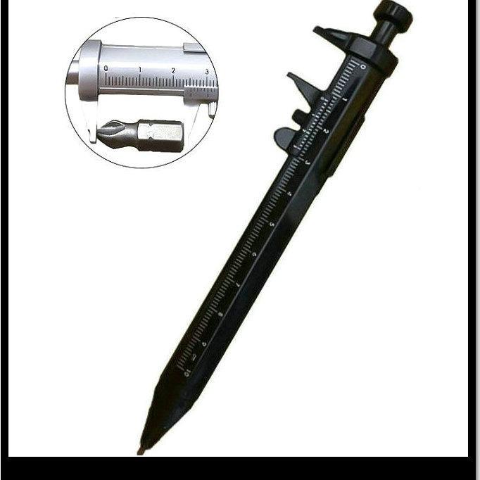 Technical Flow Logistics Ballpoint Pen with Ruler: Measures Size, Object, and Distance with a Measurement Function.