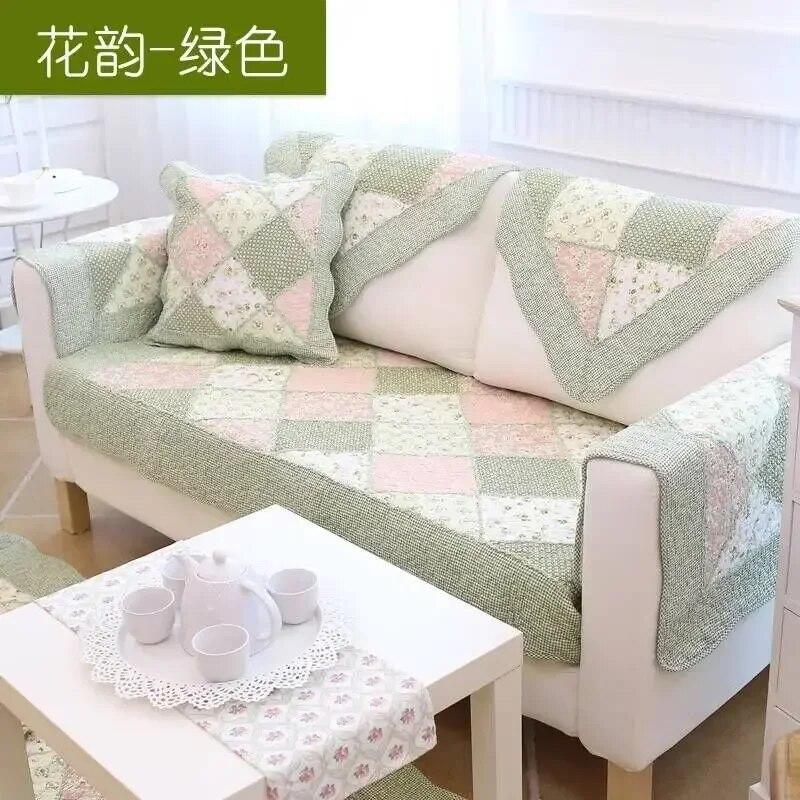 High Quality All-season Universal Washed Cotton Cushion European Style Fabric Sofa Cushion Cushion Lace Anti Slip Backrest Cover