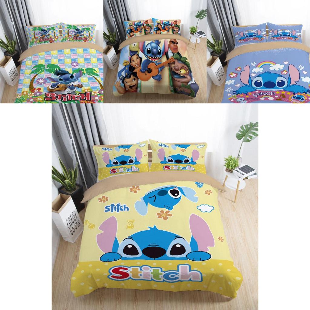 Adorable 3d Cartoon Stitch Anime Comforter With Matching Duvet Cover And Pillowcase