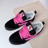 Knu skool zwart roze kleurmatching dik brood schoenen paar schoenen zwart retro casual skateboard schoenen