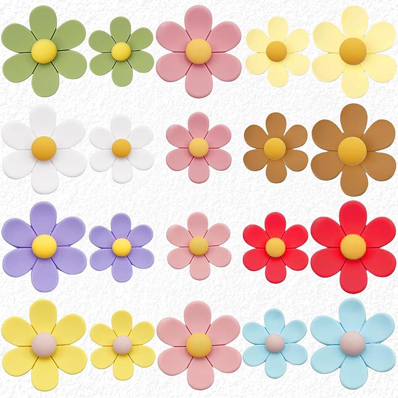15 Pcs Decorative 3D Flower Fridge Magnets, Cute Magnets for Refrigerator, Locker, Office, Kitchen (5 Large & 5 Medium & 5 Small)