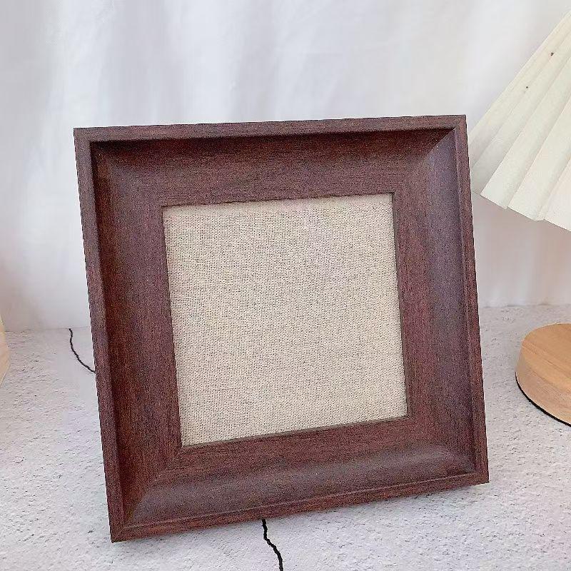 Retro Wood Grain Photo Frame & Nail Display Board for Content Creators