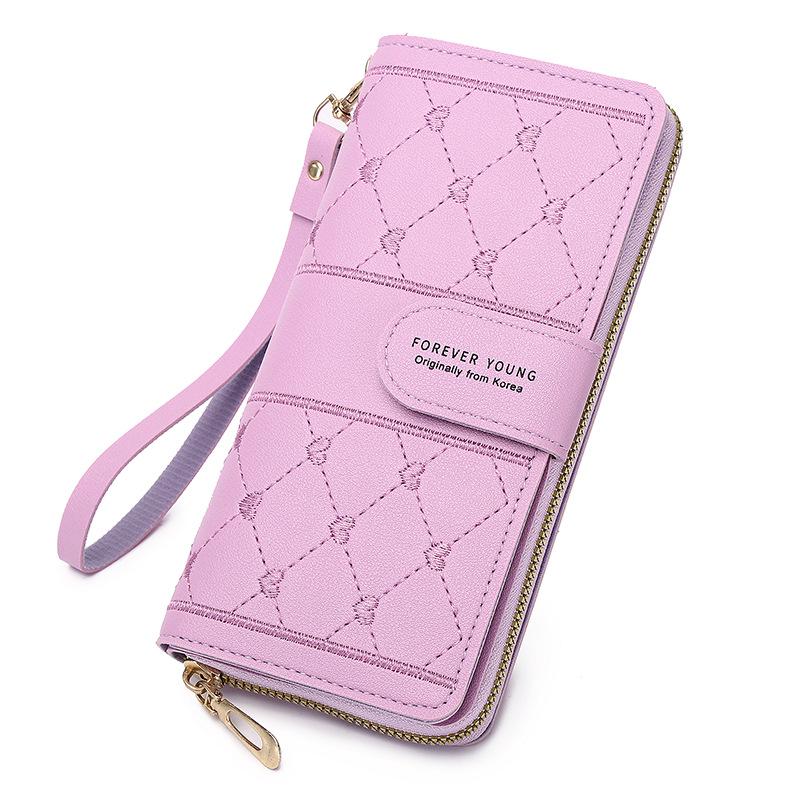 Women's Long Fashion Wallet - Large Capacity Zipper Purse for Coins and Mobile Phone