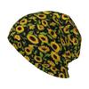 Sunflower Floral Print Warm and Soft Knitted Hat Lightweight Casual Hat Type Loose Chemotherapy Hat Cancer Patient Headwear Gift
