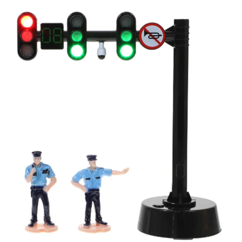 Model Traffic Toy Light Signs Safety Traffic Light Building Blocks Mini Stop Model Toys  Girl Boy