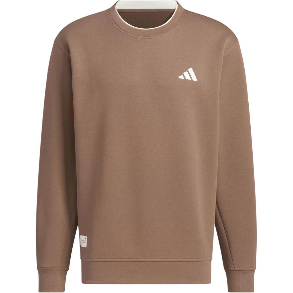 Adidas Mall Logo Sweat Series Loose Fit Sports Crew Neck Pullover Long Sleeve Sweatshirt Men Sweatshirt Brown JM3411