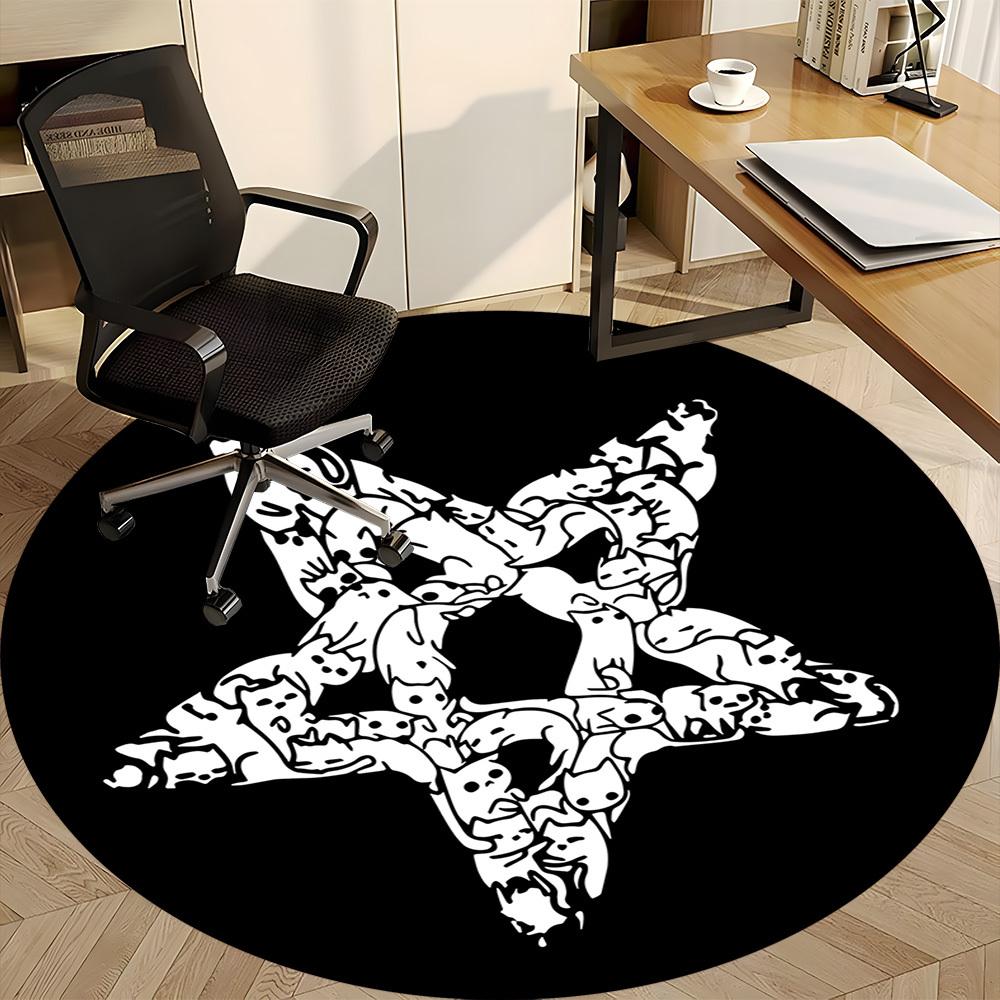 1pc Monster Pattern Office Round Area Rug,  Mat Suitable For Office, Under Office Chairs Bedroom Living Room Home Decor, Room Deco