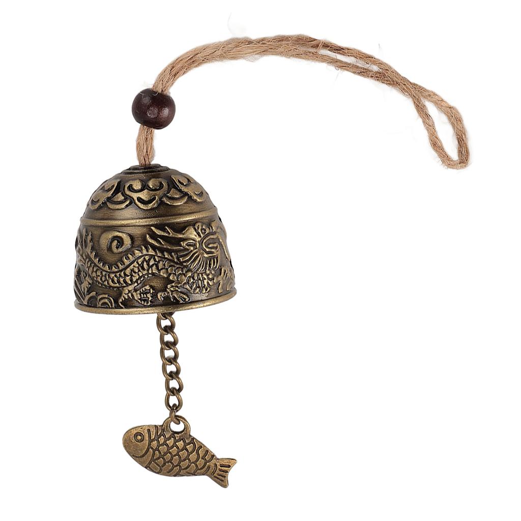 Metallwindspiel mit Seil Vintage Drachenmuster Hängeglocke für Auto Zuhause Garten Hof Dekoration