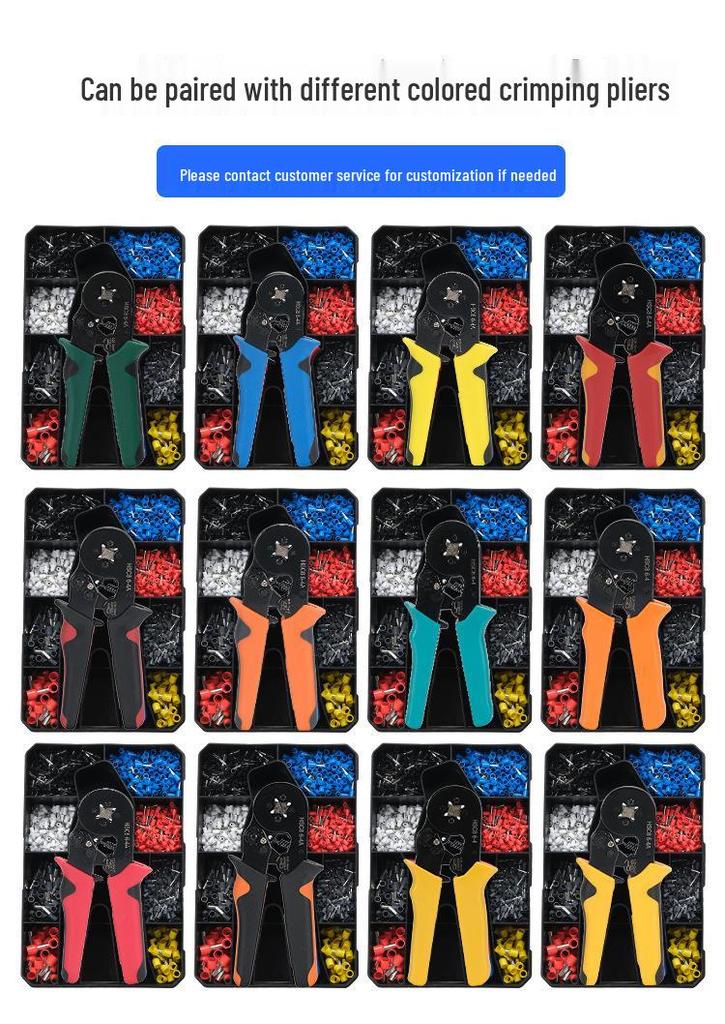 Insulated Wire Connector & Crimping Plier Set: 800/1200/1800 Pcs Tubular Cold-Press Terminals, 6-4A