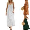 Women's Summer Dress Backless Spaghetti Strap Loose Flowy Long Cami Dresses Casual Loose Holiday Party Beach Maxi Sundress