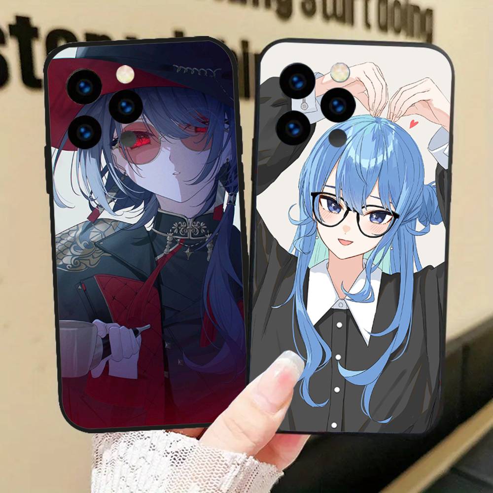 Suichan Hoshimachi Suisei Animation H-Hololive Phone Case For IPhone 17 Air 16 15 14 13 Pro Max 11 12 Black Silicone Cover