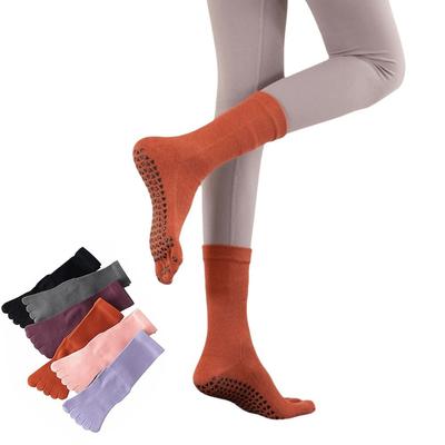 Professional Anti-slip Yoga Socks Silicone Grip Sport Stockings Cotton Compression Fit Long Tube Socks Pilates Training