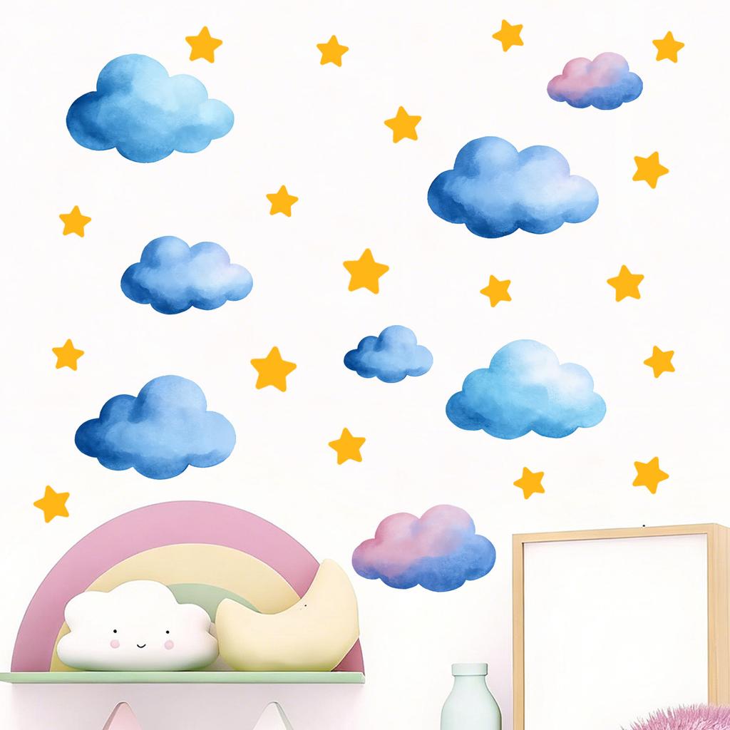 Creative Luminous Clouds Stars Kitchen Bathroom Living Room Bedroom Wall Beautification Stickers