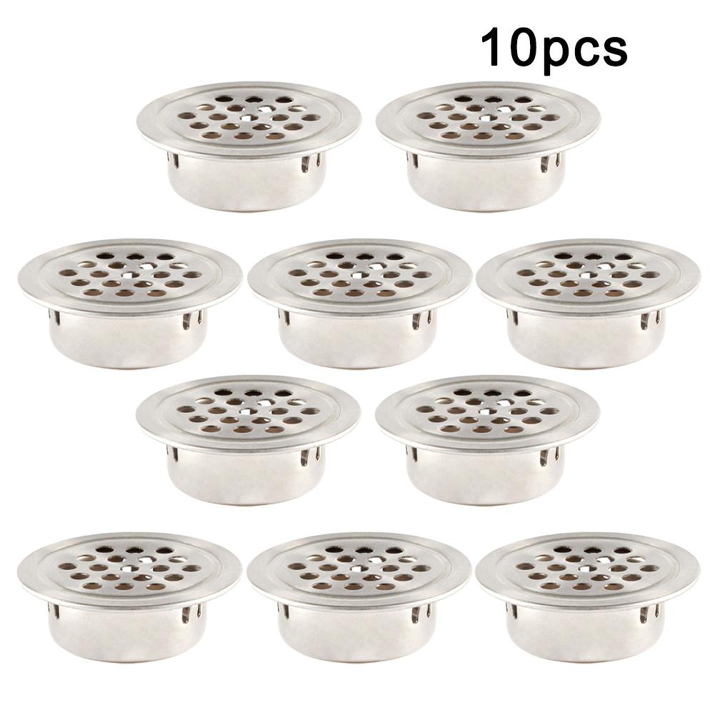 10pcs Round Cabinet Air Duct Vent 25/29mm Steel Louver Mesh Hole Plug Decoration Cover Wardrobe Grille Ventilation Systems