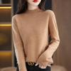 Women's Seamless Knit Half-High Neck Pullover: Loose, Slim-Fitting, Long Sleeve Sweater for Autumn/Winter