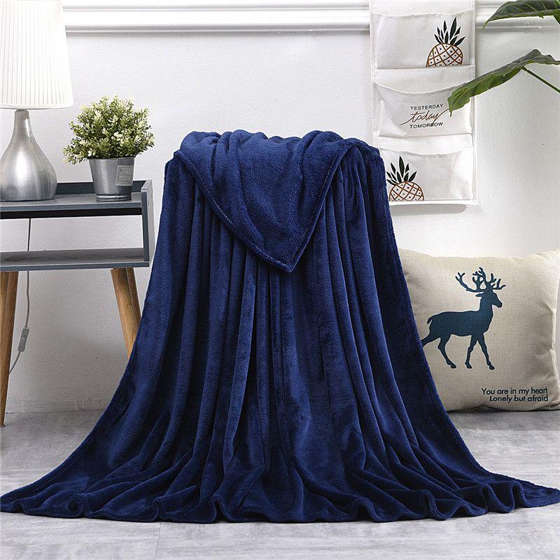 Sumptuous 22 Solid Colors Flannel Plush Fleece Blanket Perfect For Sofa Relaxation