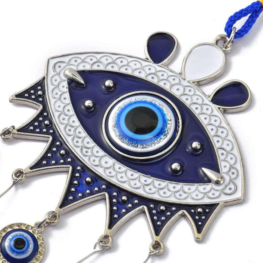Wall Decor Feng Shui Hanging Bell Flower Plate Blue Eye Wind Chime  Courtyard Decoration