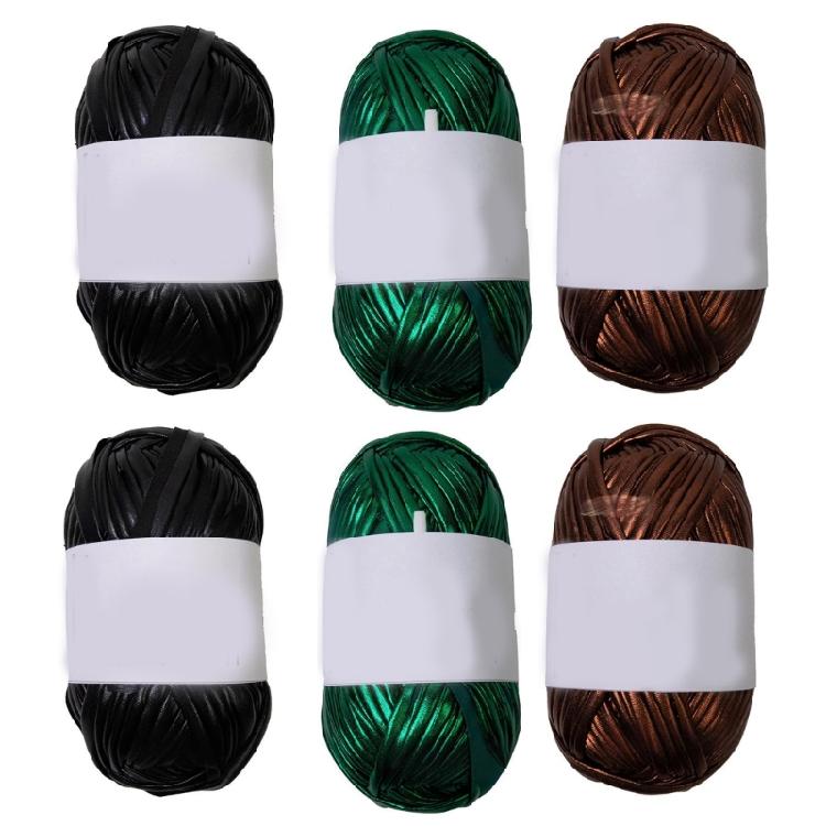 Metallic Knitting Yarn 87.48Yard Metallic Tshirt Yarn for Crochet Bag Basket Knitting Project Handbags Home Decoration