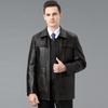 Winter Genuine Leather Jacket Men's Genuine Fox Fur Collar Removable Liner Down Jacket Thickened Warm Middle-aged Jacket