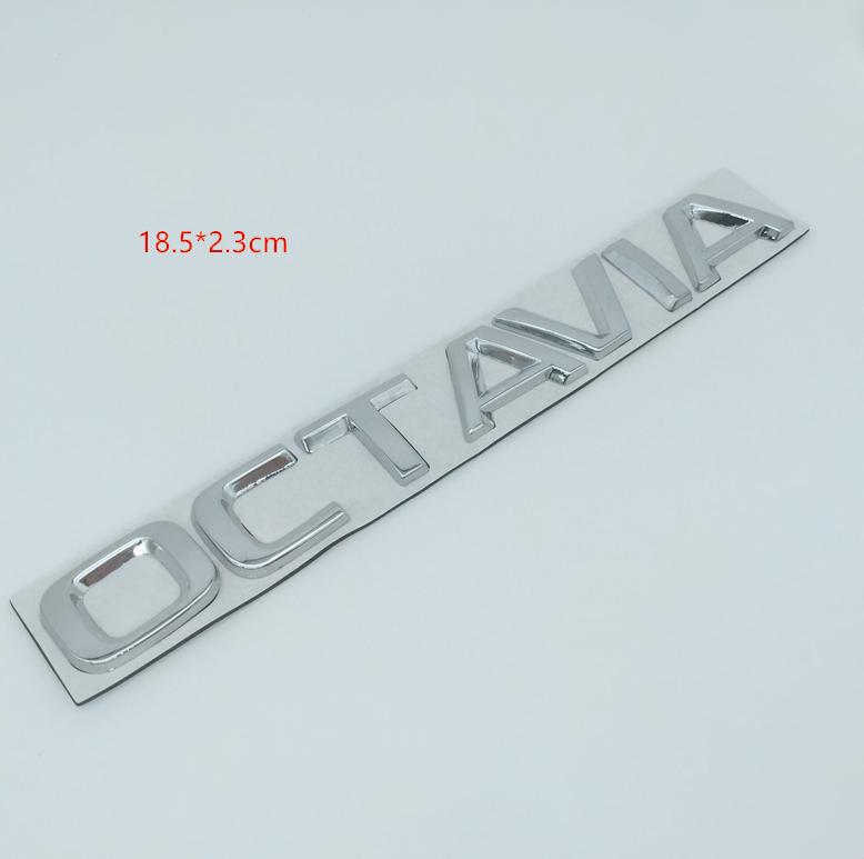 AFQ3  1pcs 3D Metal Octavia High Quality Silver/black Car Letter Emblem Rear Tail Trunk Decals Badge Sticker Decal Styling For Skoda