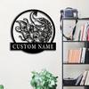 Peacock Metal Wall Sign Black Iron Surname Decor Home Patio Silhouette