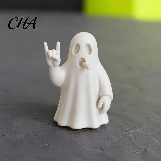 Trendy kovová gestická socha 3D tištěná figurka kamenného ducha, Cool socha ruky, Matné niche umělecké rukodělné výrobky Bílá dekorace na stůl do ložnice