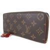 LOUIS VUITTON Portefeiulle Clement Purse M62940 Flower charm Brown Monogram canvas Women Used