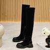 Women's Over-the-Knee Boots Slip-on Fleece-lined High-top Elastic Boot Women Plus Size Non-Slip Riding Boots Female