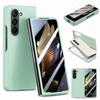 For Samsung Galaxy Z Fold6 5G Case Rubberized PC Phone Cover with Tempered Glass Film