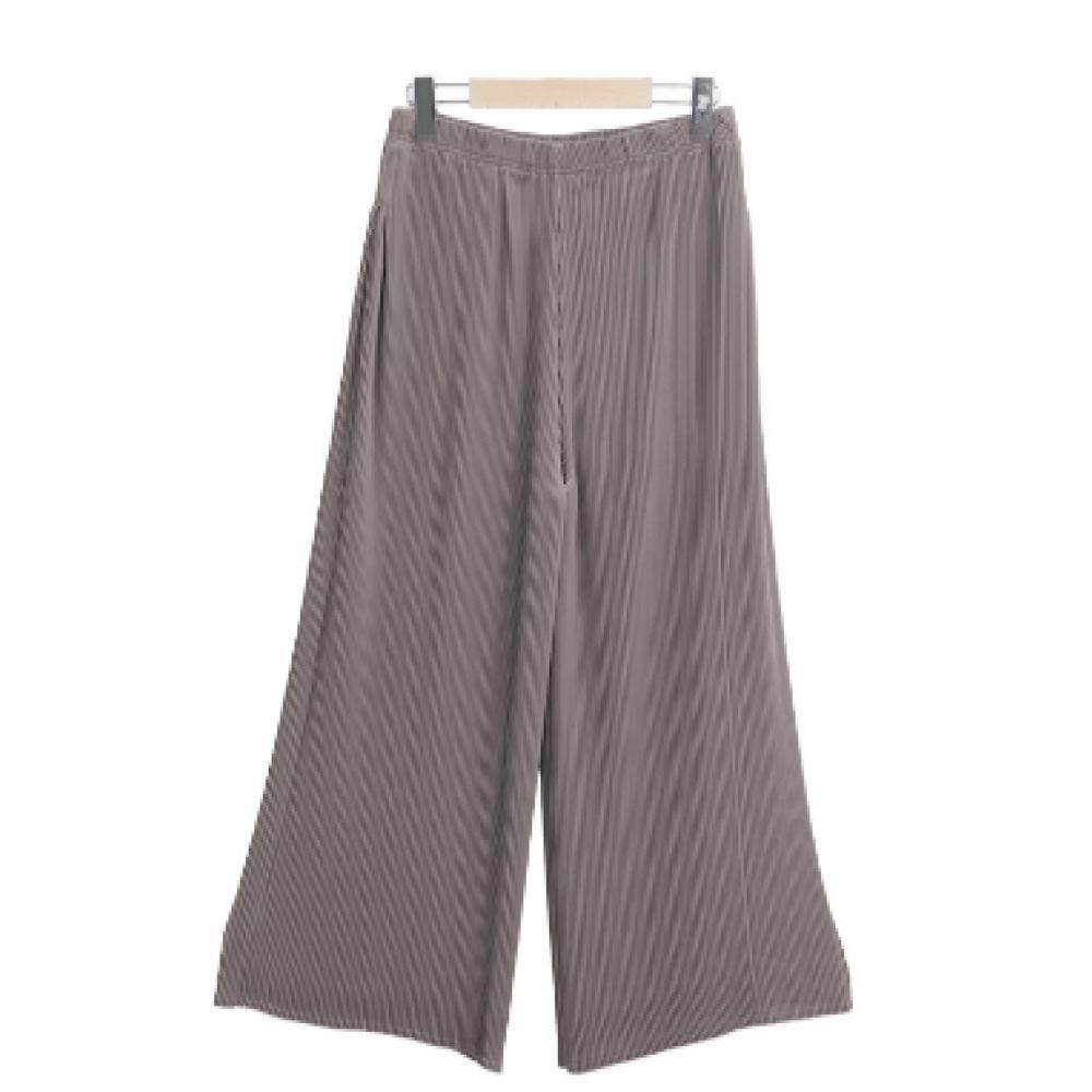Shiz Madam Side Shirring Volume Pleats Wide Wrap Pants P92048