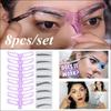 8pcs 8 In 1 Reusable Eyebrow Stencil Beauty Makeup Brow Stamp Template Eyebrows Shape Set Eye Brow Makeup Tools