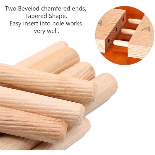 Wood Kiln 10x40mm Wooden Dowels with Marker Punch, Pack of 100, for Shelf Brackets, Furniture, DIY Joints, and Dowel Joints