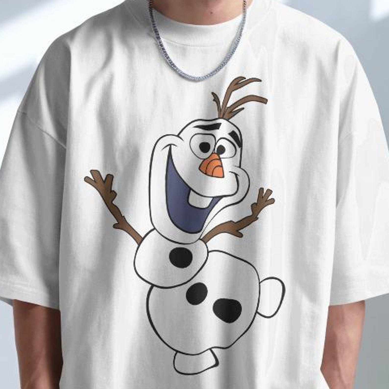 Olaf Frozen Shirt, Disney Cartoon Tee 4XL