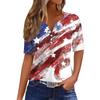 Women's T Shirt Tee Print Button Short Sleeve Daily Weekend Fashion Basic V- Neck Regular Top