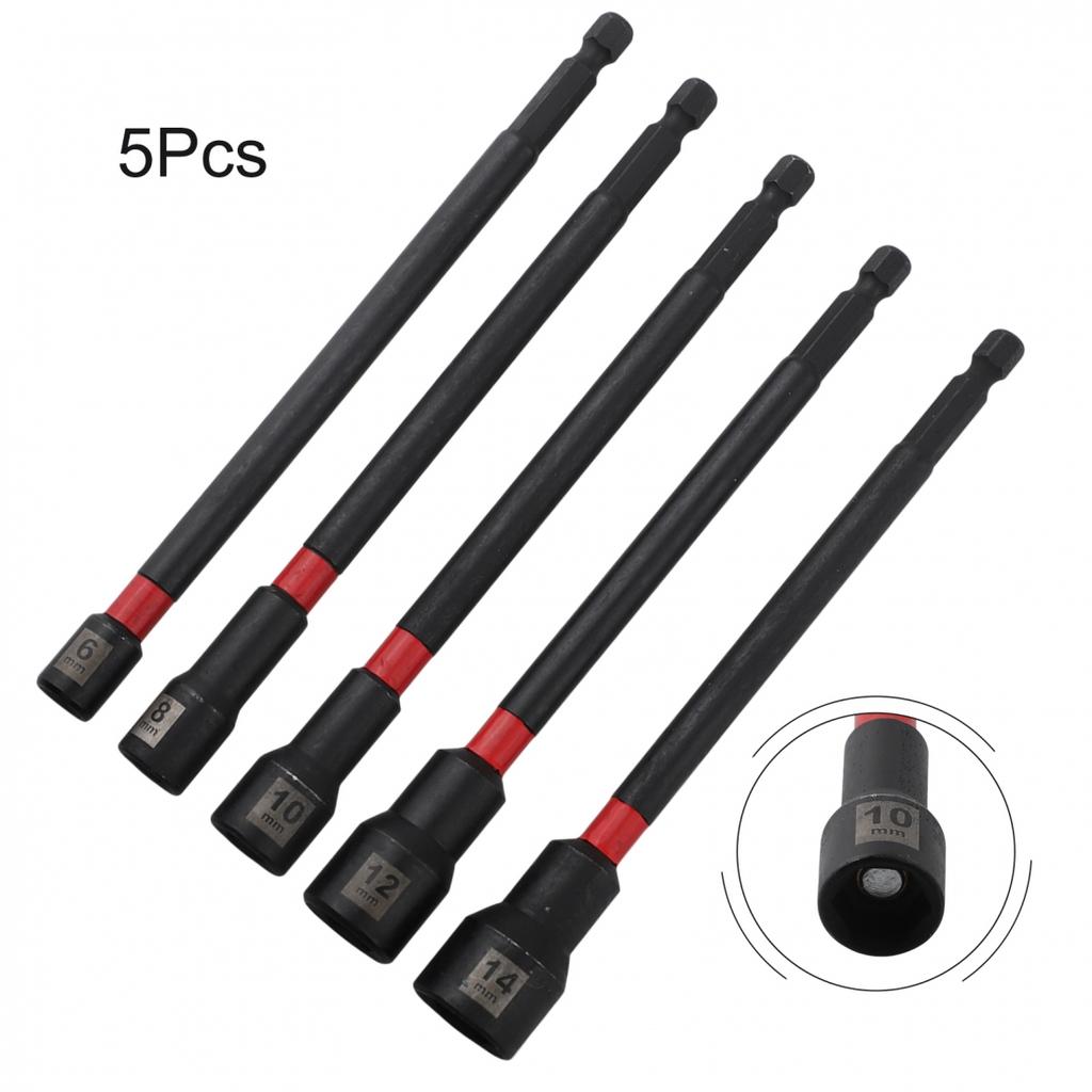 Precision Engineered Magnetic Nut Driver Tools Set of 5 For Durability