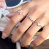 Minimalist Zirconia Chain Rings Exquisite Women Link Chain Ring Adjustable Chain Ring Party