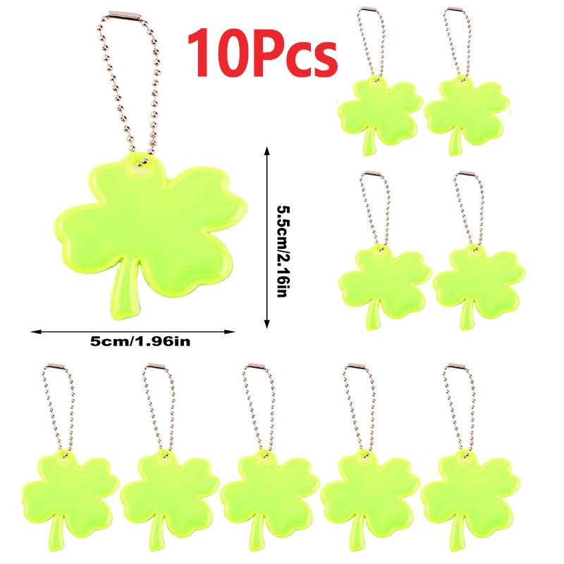 10Pcs Safety Reflector Pendant Clothing Safety Reflective Keychain Pendant Lightweight Portable Outdoor Tool For Running Cycling