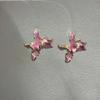 1 pair Luxury Enamel Iris Earrings Temperament Metal Flower Ear Studs  Women