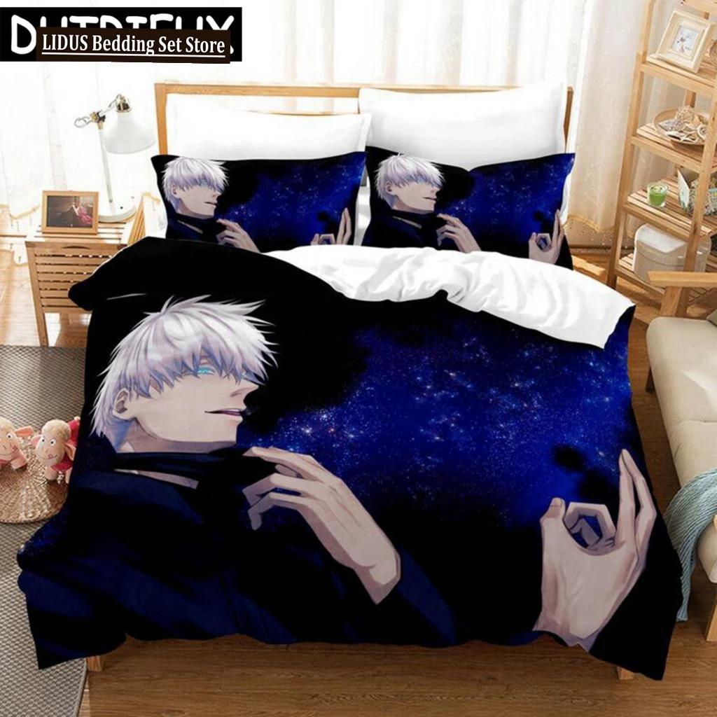 Jujutsu Kaisen Japan Anime 3D Printed Bedding Set King Duvet Cover Pillow Case Comforter Cover Bedclothes Duvet Covers